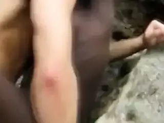 White perv pounds afro hotty at beach