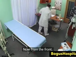 Orally pleasured patient pussyfucked by doc