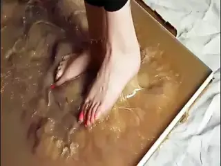 Blonde in glue