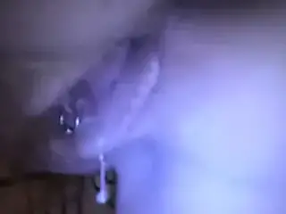 Husbands friend jackrabbits his wife until overflowing her