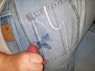 Cumshot on American Eagle jeans