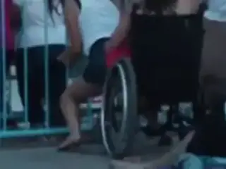 Lesbian wheelchair lap dance