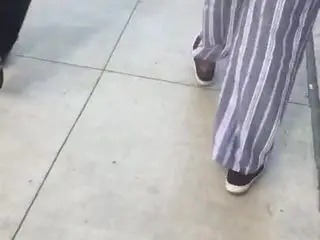 Bbw booty granny in stripped pants