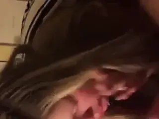 Sexy blonde wife sucks and fucks POV