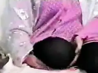 Amputee massage stump on the bed