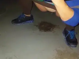 girlfriend pissing in basement