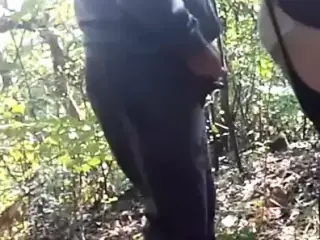 Old couple fucking in forest