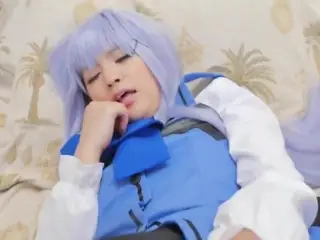 Japanese blue hair cosplay