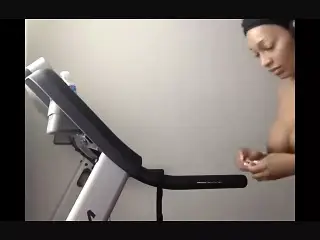 Freaky naked Treadmill Fun