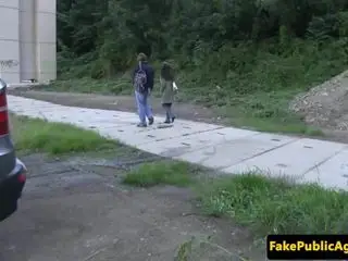 Pickedup french amateur banged outdoors