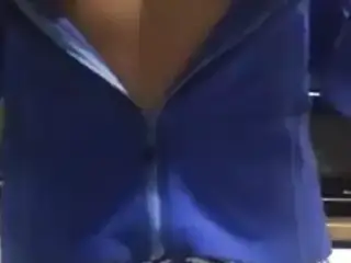 Caressing herself