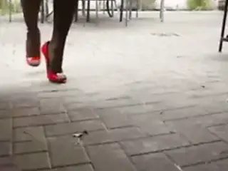 Red Patent High Heels with 17cm Black Heel