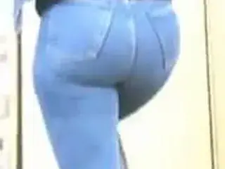 Latina teasing tight jeans
