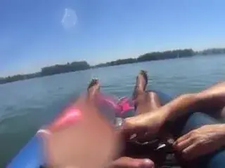 Inner Tube Blowjob On The Lake