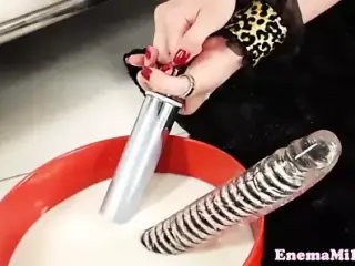 Emo enema lesbos enjoying anal milksquirt