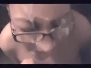 Wife in glasses fucked and given 12-spurts creamy facial