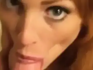 Redhead Ginger Insane Blowjob Caught Throat