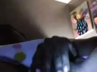 Ebony chick masturbating