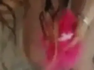 Curvy girlfriend showing her big ass and tits in the shower