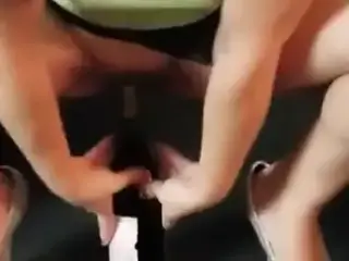 Heather fucks bottle and squirts
