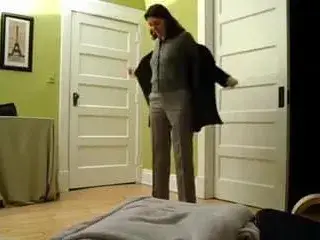 Selfshot Beautiful Brunette Strips Down to Panties