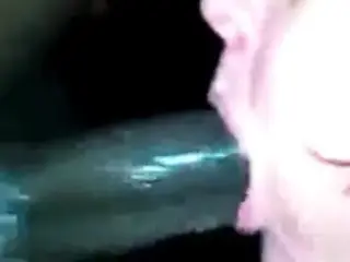 Slobbering on big black cock