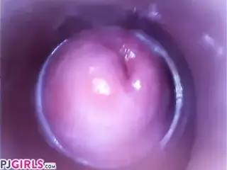 PJGIRLS Silvia DeLuxe sticks camera in her vagina (pussycam)