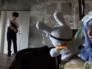 Japanese cosplay babe fucked until cumsprayed