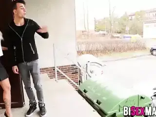 All natural blonde taking on two gays