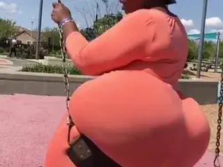 Black BBW On a Swing