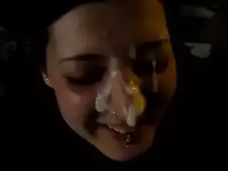 cum on her nose