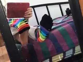 Taking off my Toe Socks - Watch my barefeet