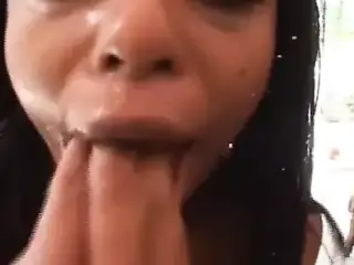 Nasty Black Teen Sloppy Blowjob