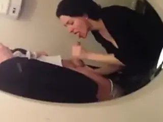 In the bathroom restaurant with lover