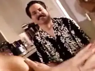Watching his old wife exploited by 3 hard cocks.F70