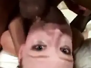 readhaired bitch DTed and filled with a cumload