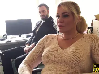 Throatfucked english bird fingering herself