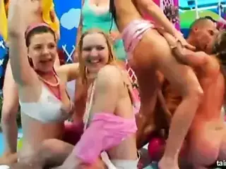 Excited sex dolls fucking in public