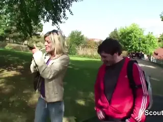 Two Boys Seduce Stranger Girl to Fuck in Park for Money