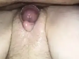 Cock rubbing clit.