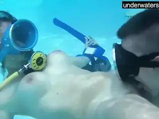 Candy being licked underwater