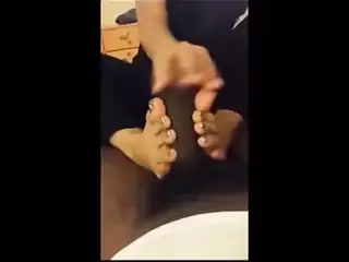 Indian Girl gives BBC foot job