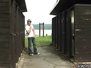 He bangs granny in the changing room