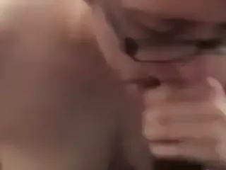 It's so small she needs her glasses to see it