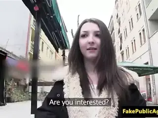 Pickedup amateur fucked and jizzed for cash