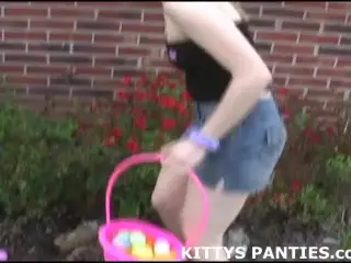I love blowing bubbles in my tiny little miniskirt