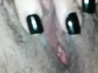 Hairy pussy masturbated