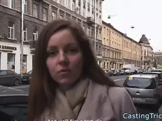 Beautiful casting amateur loves cock