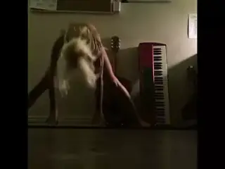 old lady doing excercise