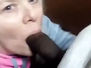 Beautiful blonde sucks and fucks big black cock